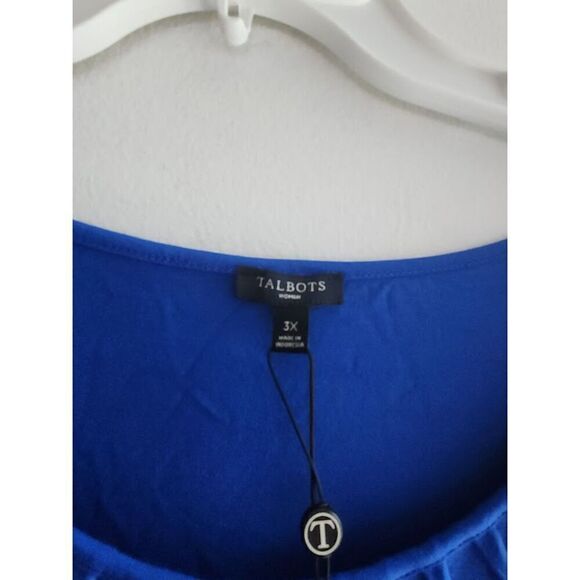 NWT Talbots Women Blue Jersey Knit T-Shirt Midi Tie Waist Dress size 3X - Picture 6 of 9